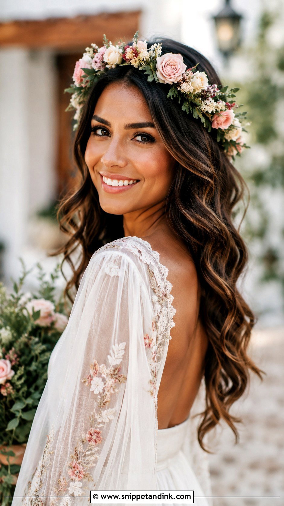 Flower Crown Wedding Hairstyle - Snippet and Ink - 35 Hair Styles for Wedding