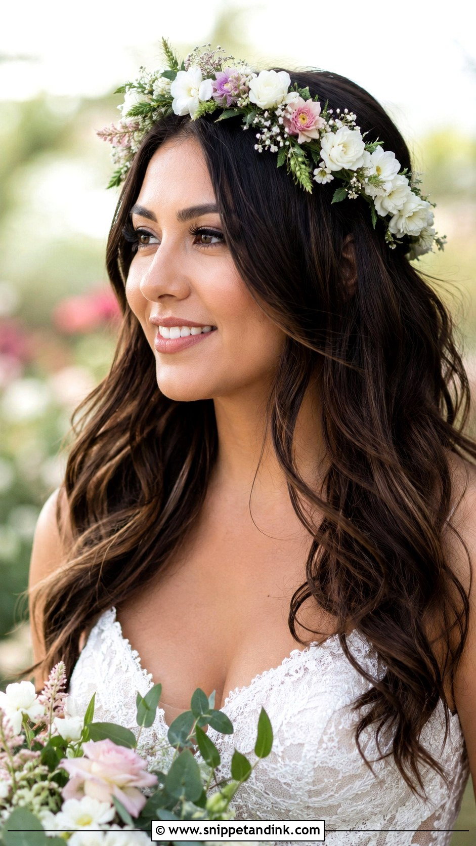 Flower Crown Wedding Hairstyle - Snippet and Ink - 20 Medium Length Hair Styles Wedding