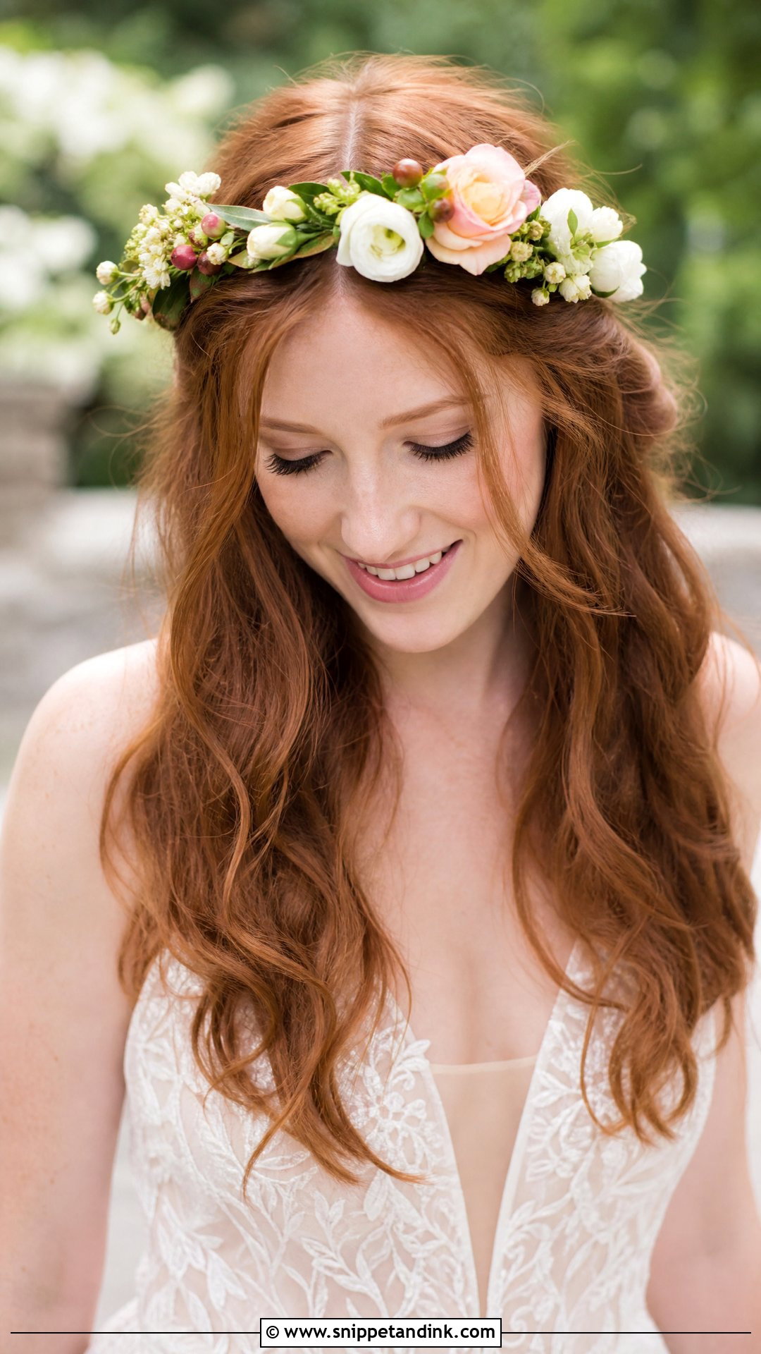 Flower Crown Wedding Hairstyle - Snippet and Ink - 20 Unique Wedding Hairstyles