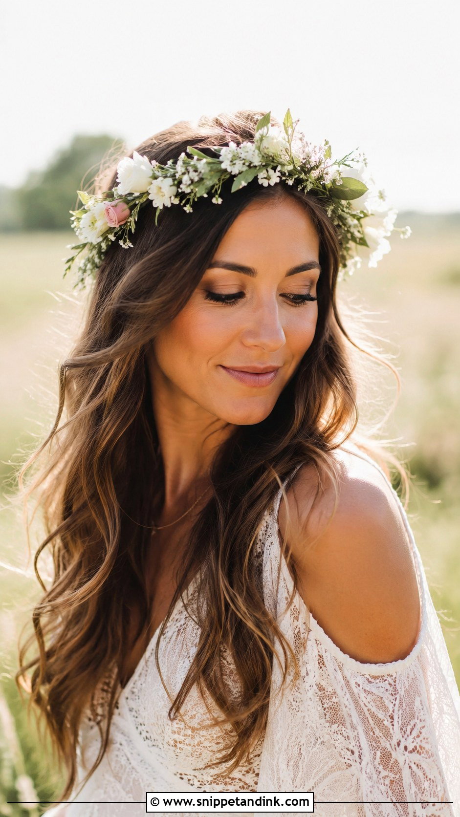 Flower Crown Wedding Hairstyle - Snippet and Ink - 25 Cute Wedding Hairstyles