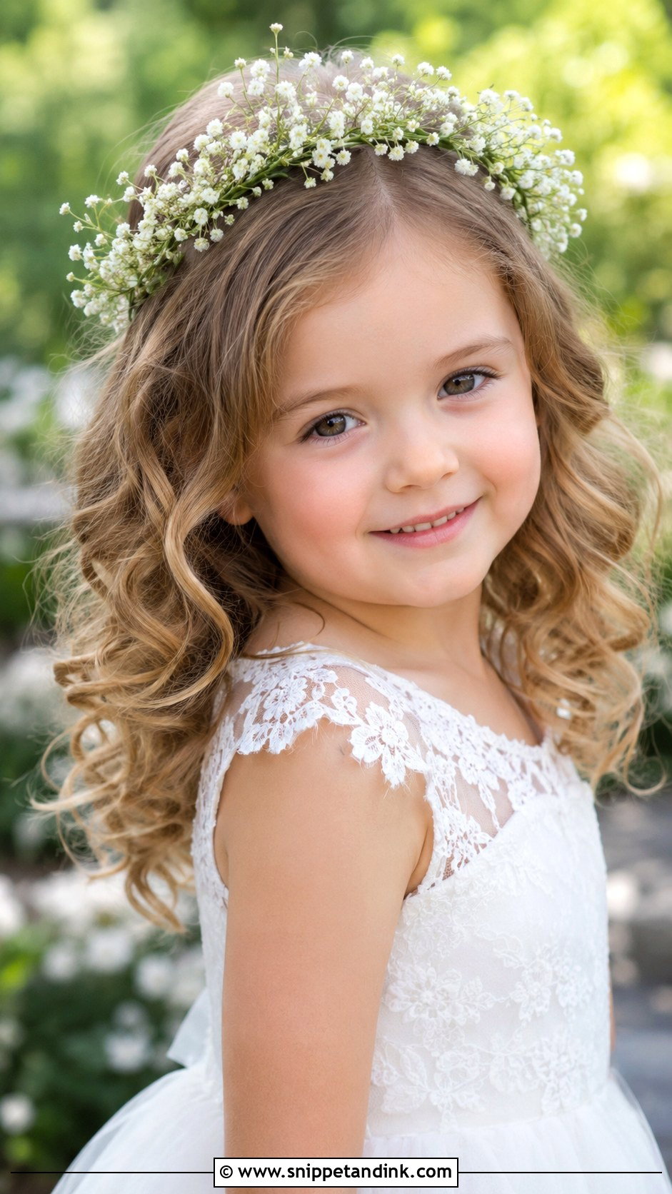 Flower Crown With Loose Curls - Snippet and Ink - 25 Hairstyle for Girls Wedding Ideas