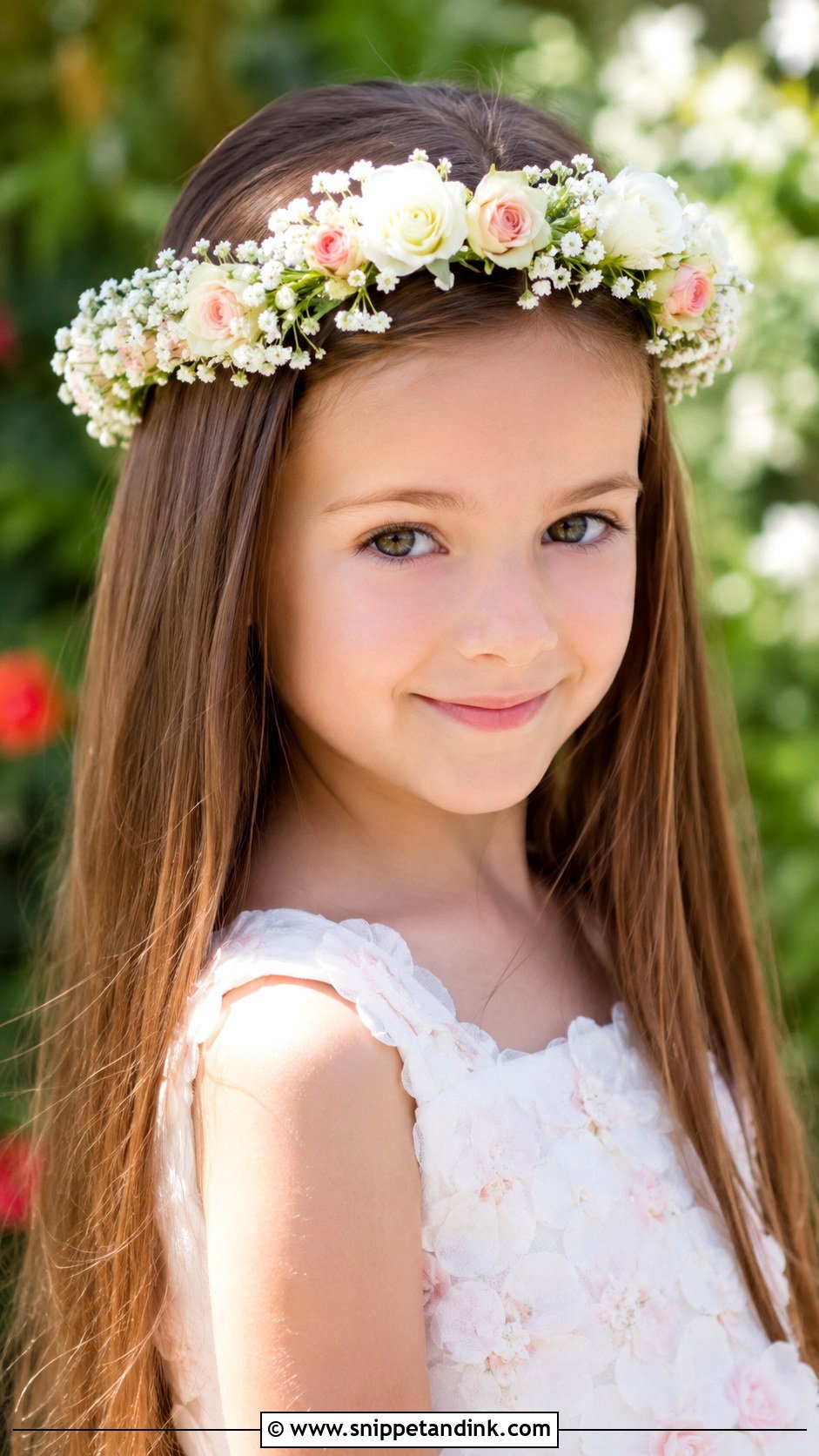 Flower Crown With Straight Hair - Snippet and Ink - 25 Flowergirls Hairstyle Ideas