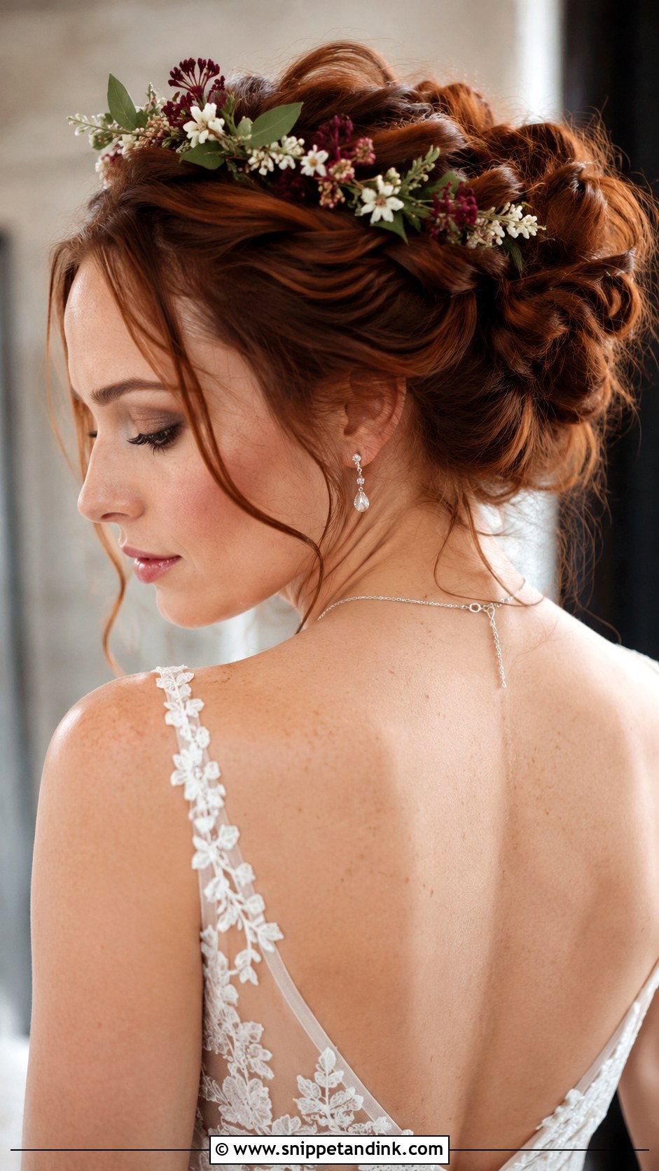 Flower Crown With Twisted Updo - Snippet and Ink - 20 Flower Crown Wedding Hair Ideas