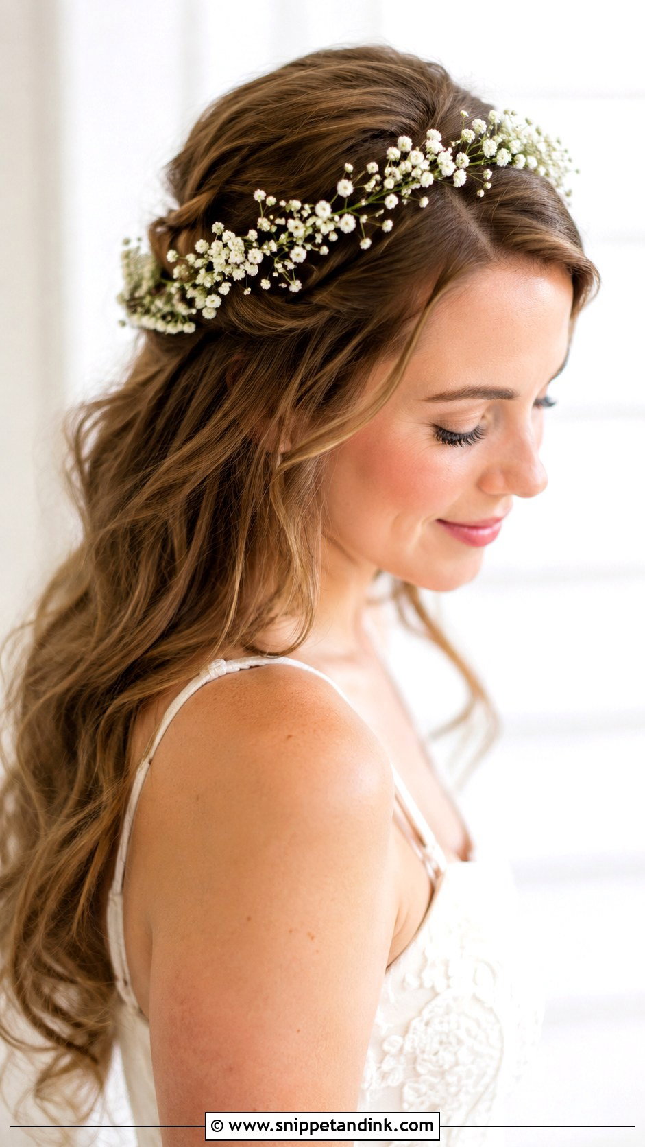 Flower Crown With Veil Hairstyle - Snippet and Ink - 15 Wedding Flower Crown Hairstyles