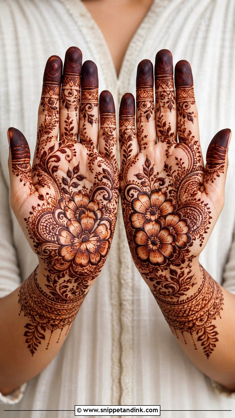 Flower Front Hand Mehndi Design - Snippet and Ink - 35 Beautiful Front Hand Mehndi Design Ideas