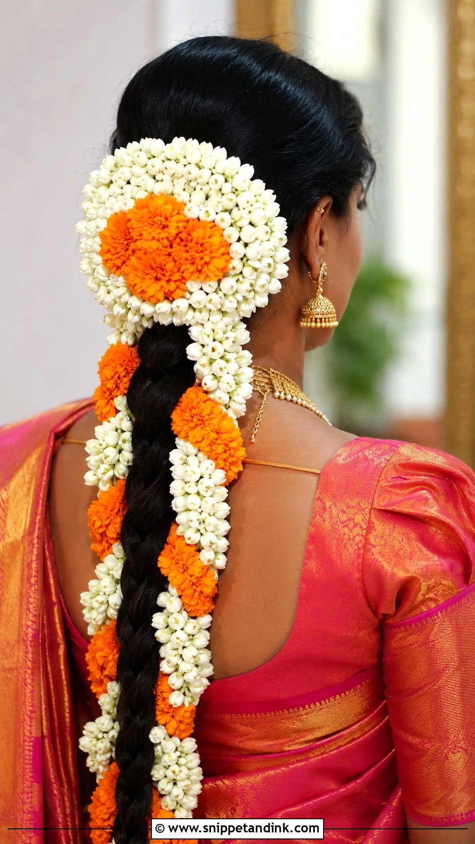 Flower Garland Hairstyle - Snippet and Ink - 25 Asian Wedding Hairstyles