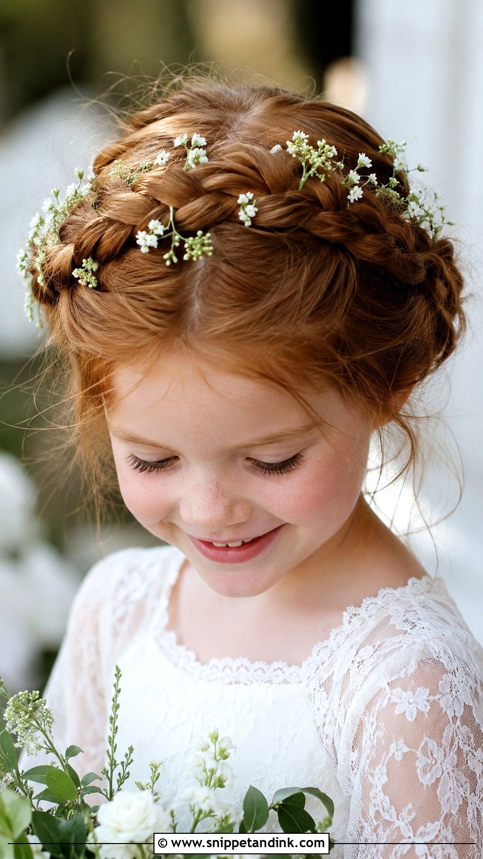 Flower Girl Braided Crown - Snippet and Ink - 15 Kid Hairstyles for Wedding