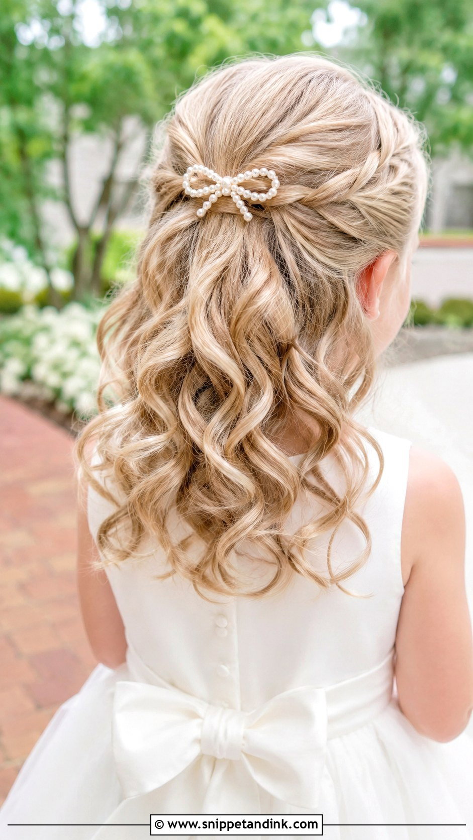 Flower Girl Half Up Curls - Snippet and Ink - 15 Wedding Hairstyles for Children