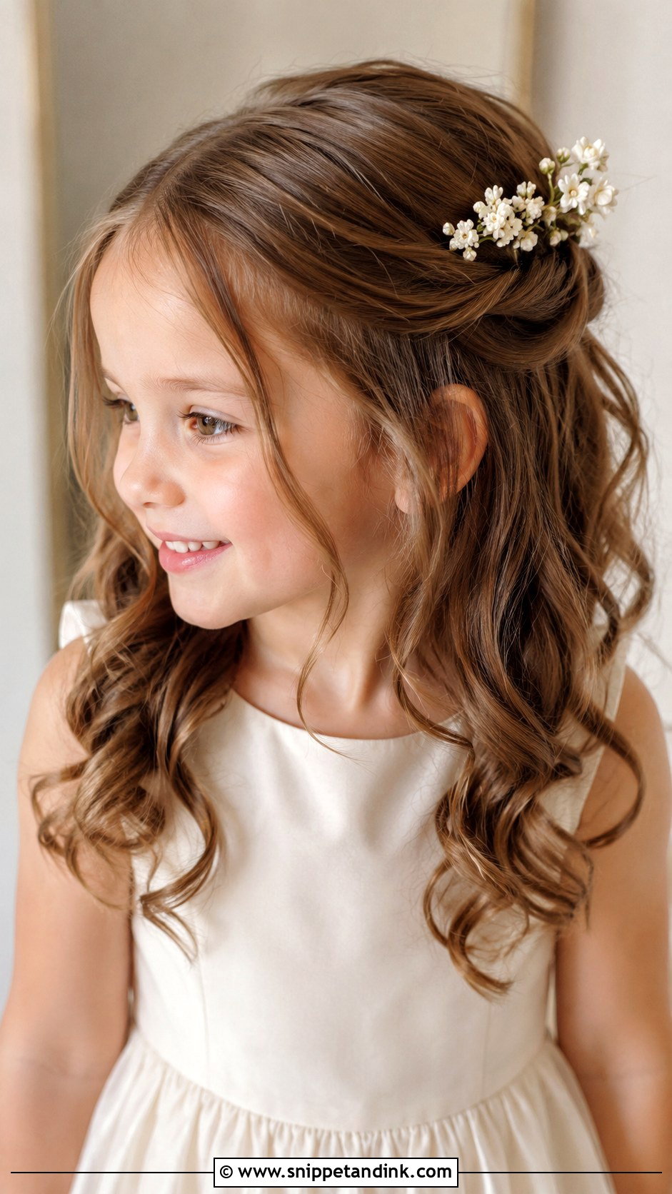 Flower Girl Half Up Curls - Snippet and Ink - 15 Wedding Hairstyles for Little Kids