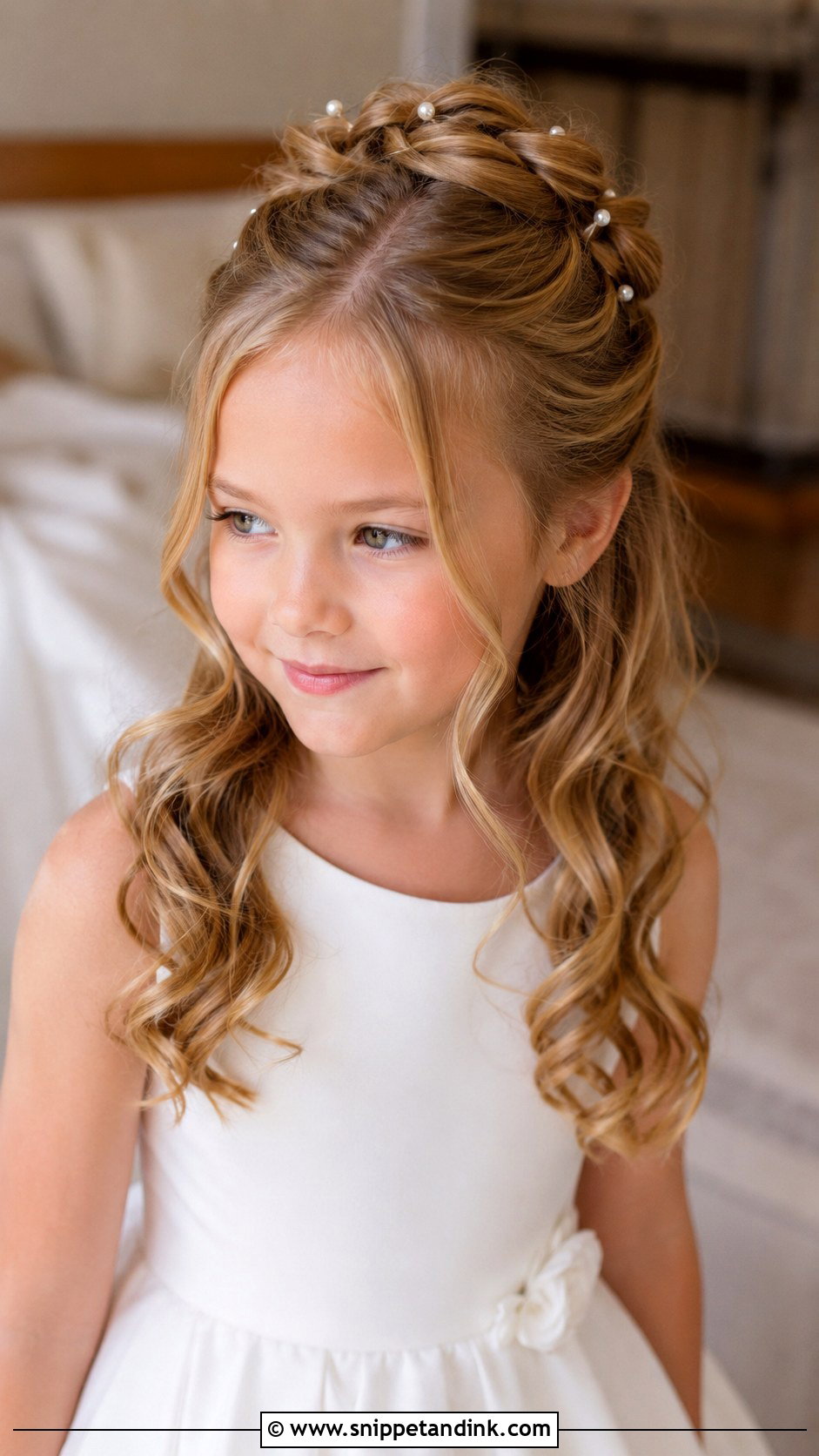 Flower Girl Half Up Curls - Snippet and Ink - 15 Kid Hairstyles for Wedding