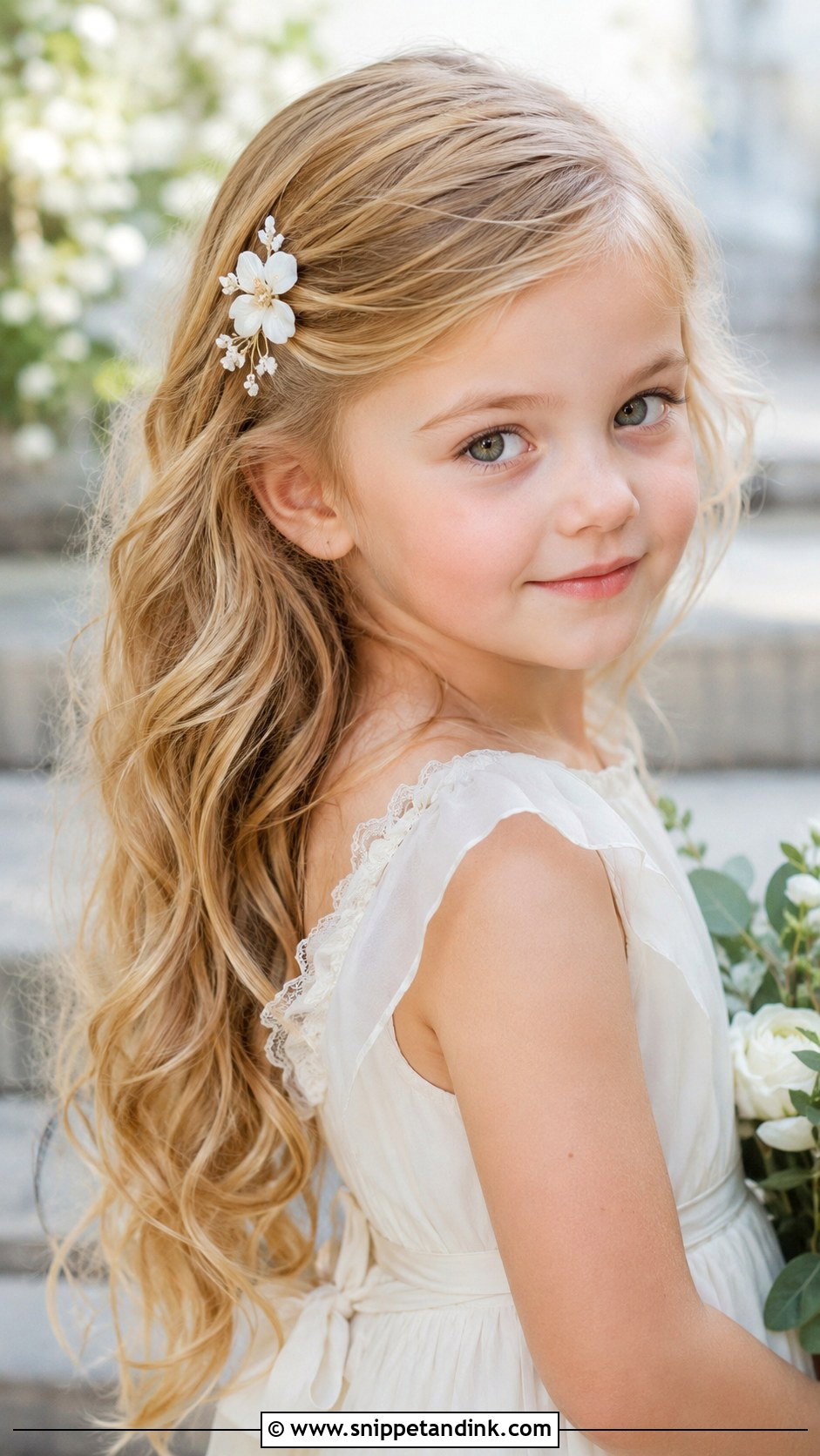 Flower Girl Loose Waves - Snippet and Ink - 20 Kids Hair for Wedding Ideas