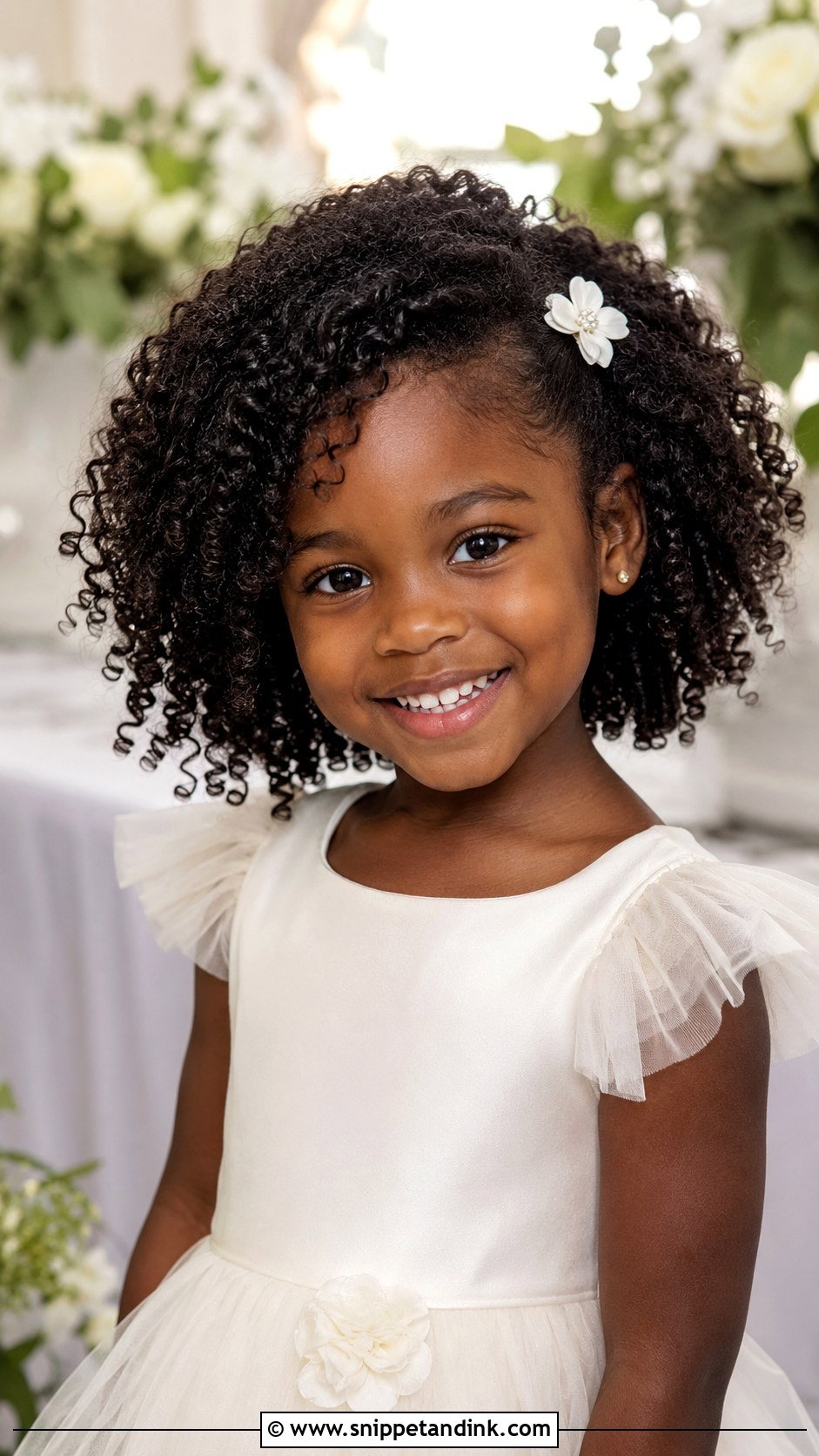 Flower Girl Natural Curls - Snippet and Ink - 15 Wedding Hairstyles for Children
