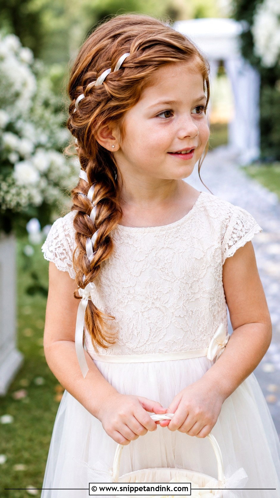 Flower Girl Side Braid - Snippet and Ink - 15 Wedding Hairstyles for Children