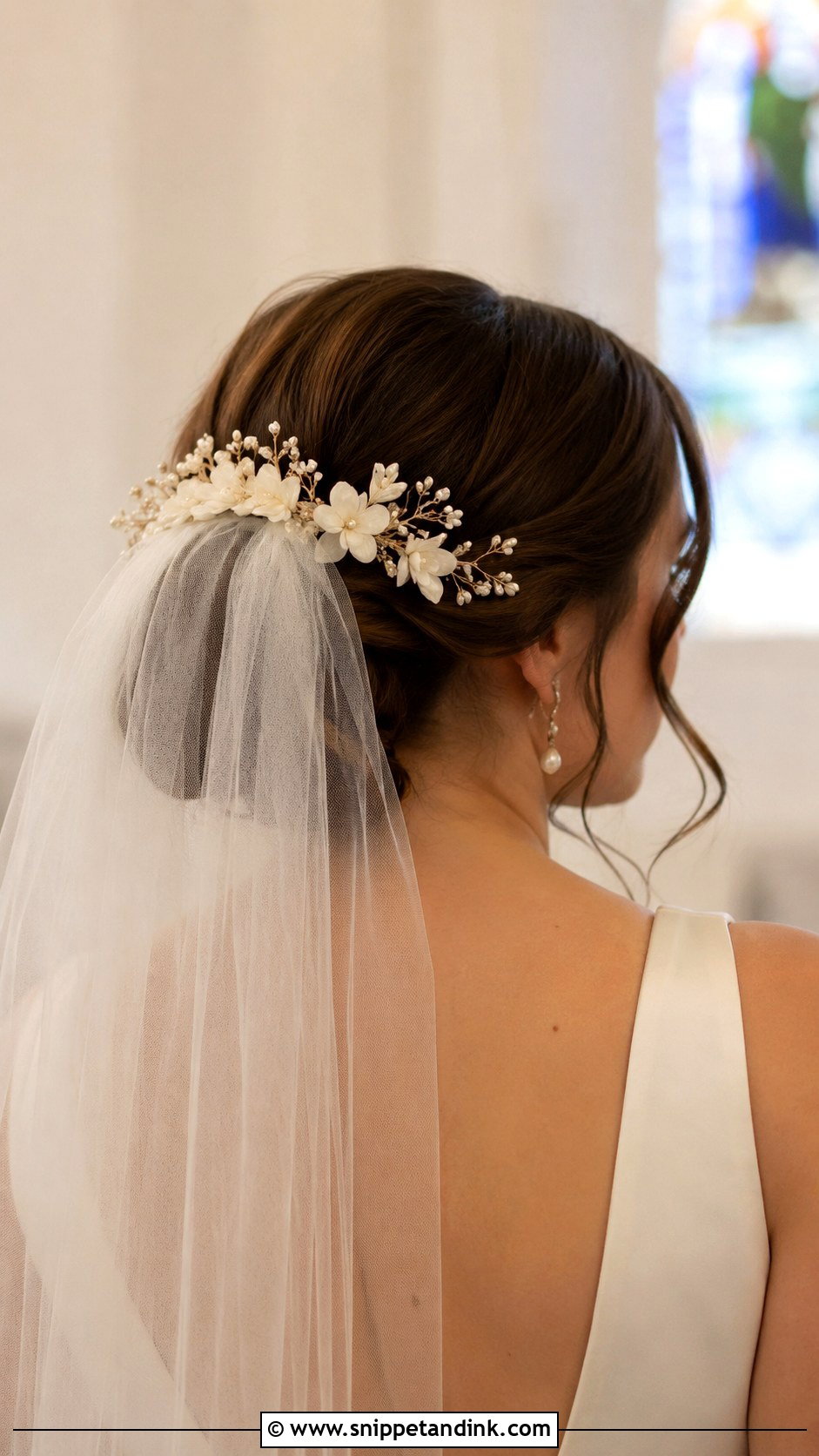 Flower Hair Accessories With Veil - Snippet and Ink - 20 Flower Hair Accessories Wedding Ideas