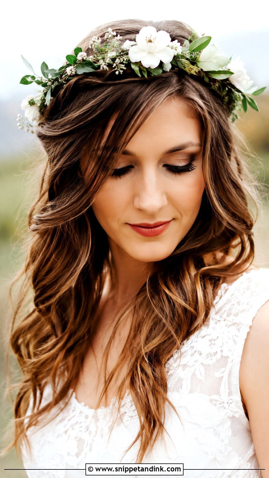 Flower Hair Crown With Greenery - Snippet and Ink - 25 Wedding Hair Pieces