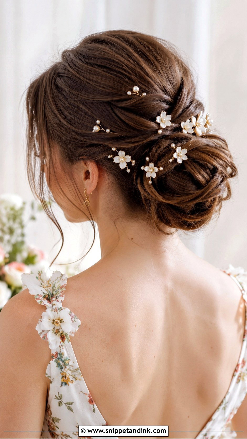 Flower Hair Pins for Bridal Updo - Snippet and Ink - 25 Hair Pieces for Wedding