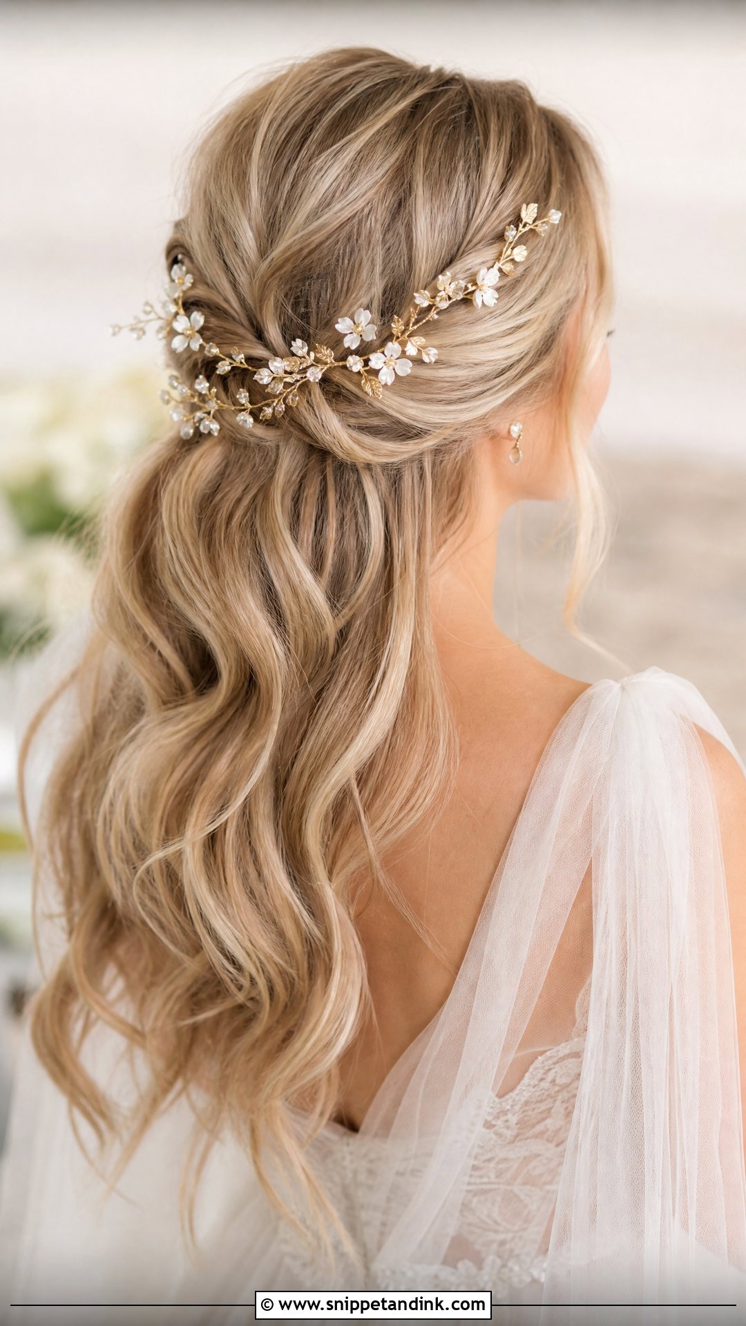 Flower Hair Vine Wedding Hair - Snippet and Ink - 15 Bride Flower Hair Ideas