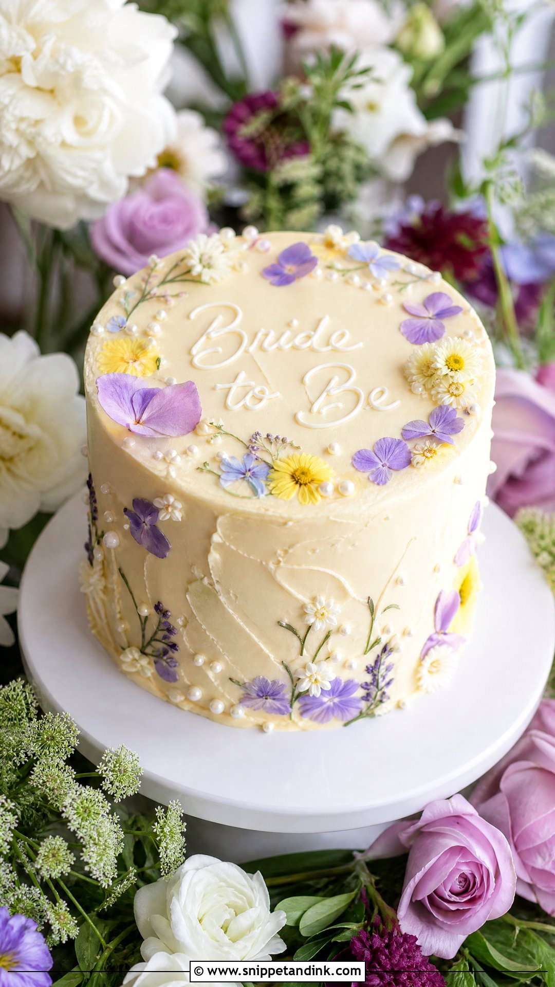 Flower Meadow Bachelorette Cake - Snippet and Ink - 25 Bachelorette Cake Ideas for Wedding