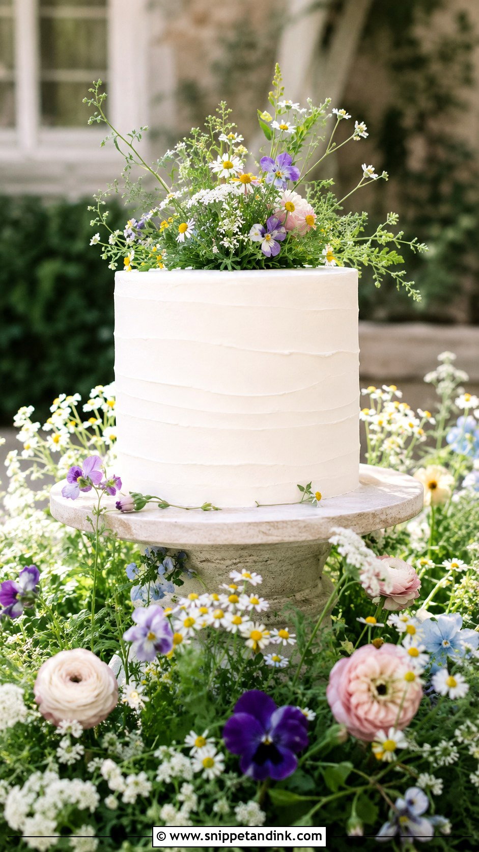 Flower Meadow Wedding Cake - Snippet and Ink - 30 Spring Flowers Wedding Cake Ideas