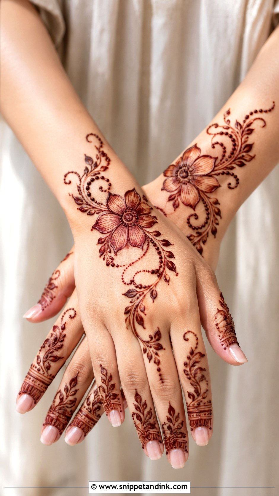 Flower Mehndi Design For Eid - Snippet and Ink - 35 Flower Mehndi Designs