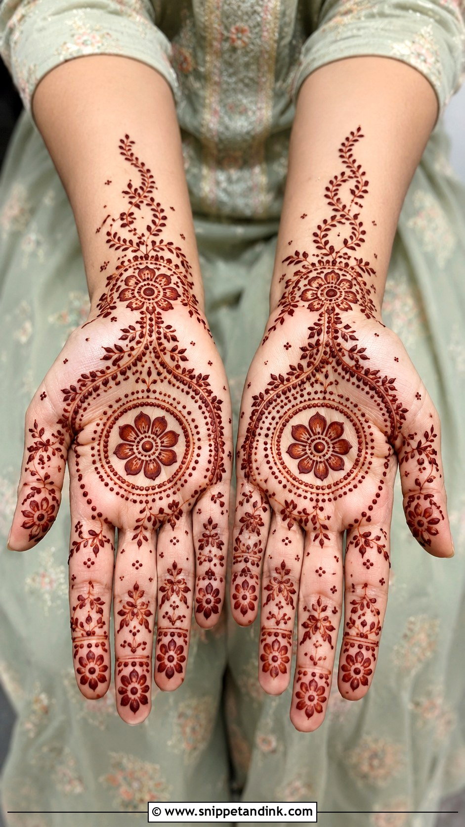 Flower Mehndi Design With Dots - Snippet and Ink - 35 Flower Mehndi Designs