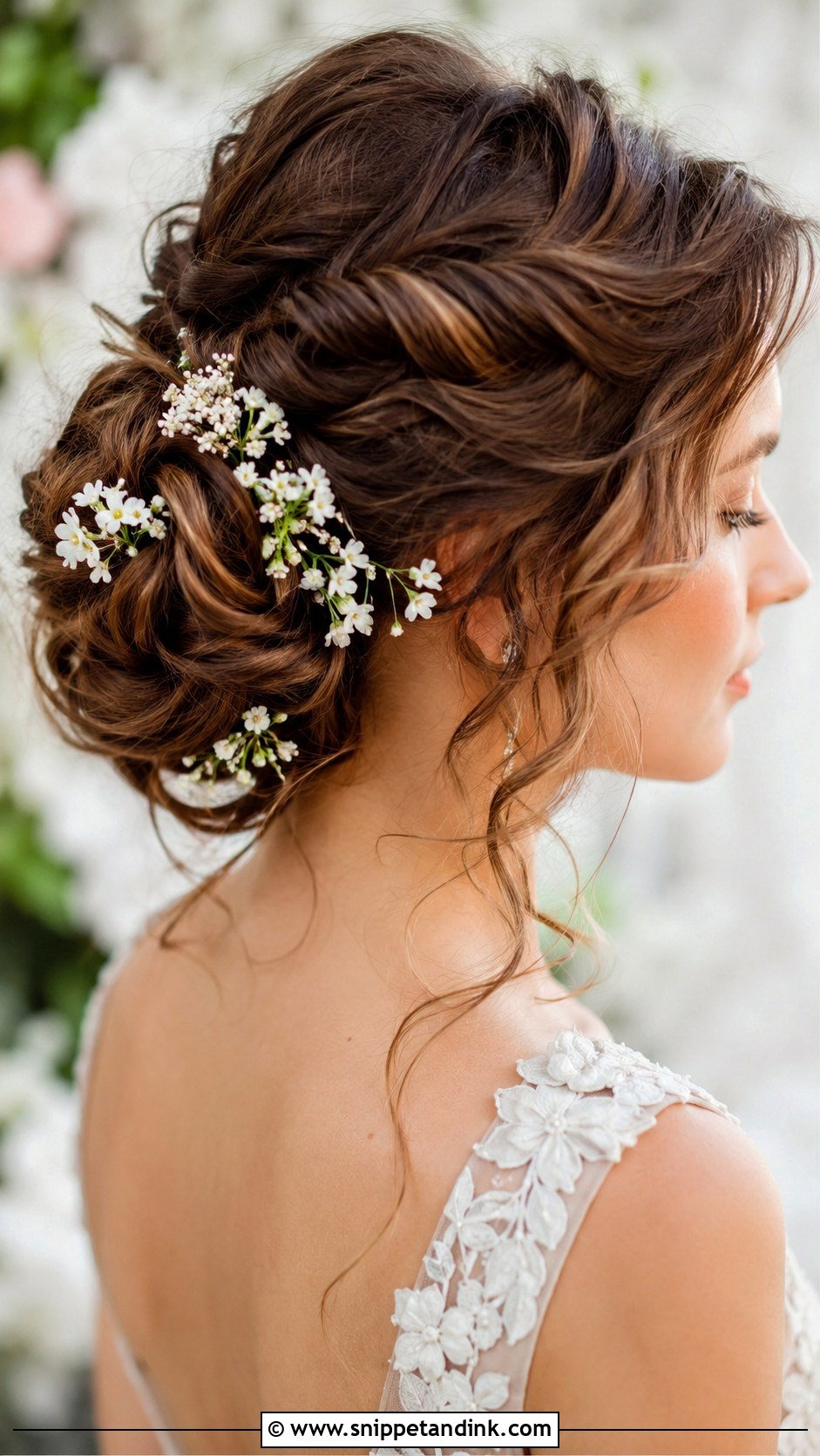 Flower Wedding Updo For Long Hair - Snippet and Ink - 20 Long Hair Wedding Updo Ideas