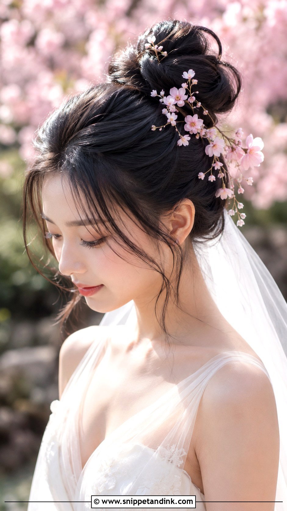 Flowing Waves With Side Flower Comb - Snippet and Ink - 20 Flower Wedding Hairstyles