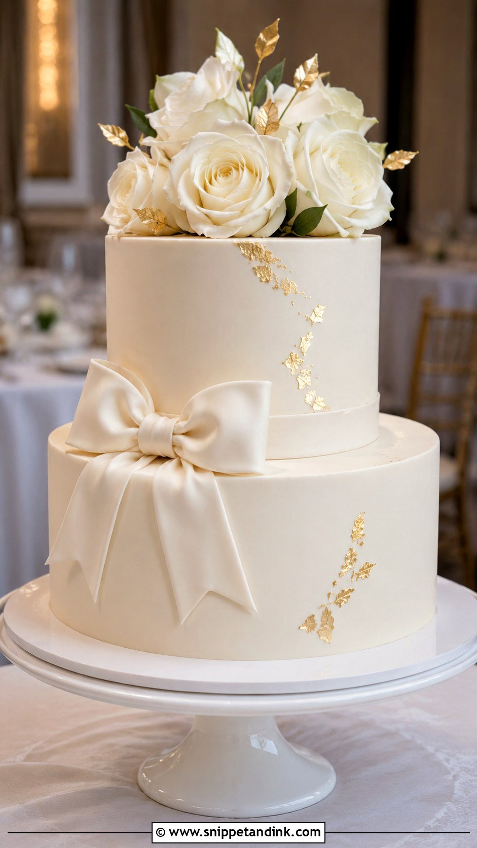 Fondant 2 Tier Wedding Cake - Snippet and Ink - 20 2 Tier Wedding Cakes