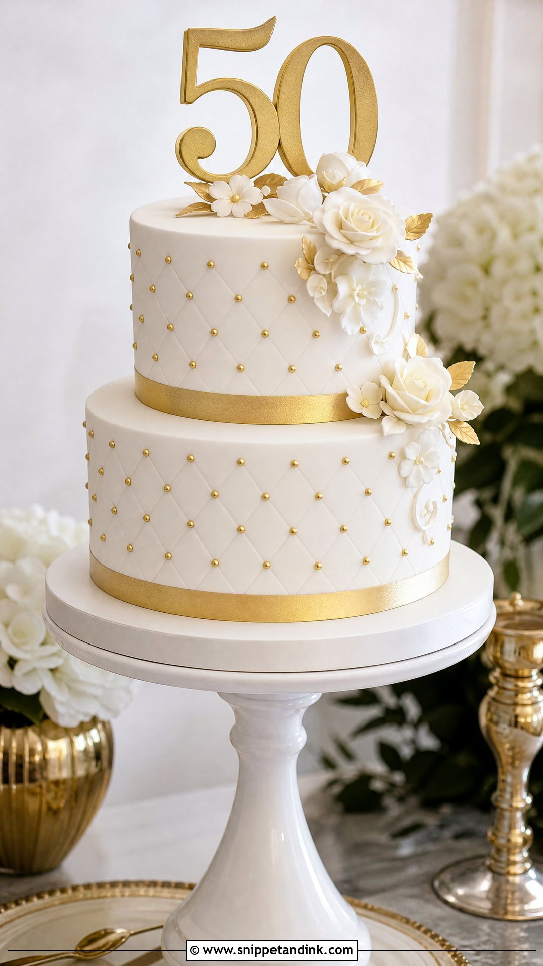 Fondant 50th Anniversary Cake - Snippet and Ink - 25 50th Wedding Anniversary Cakes