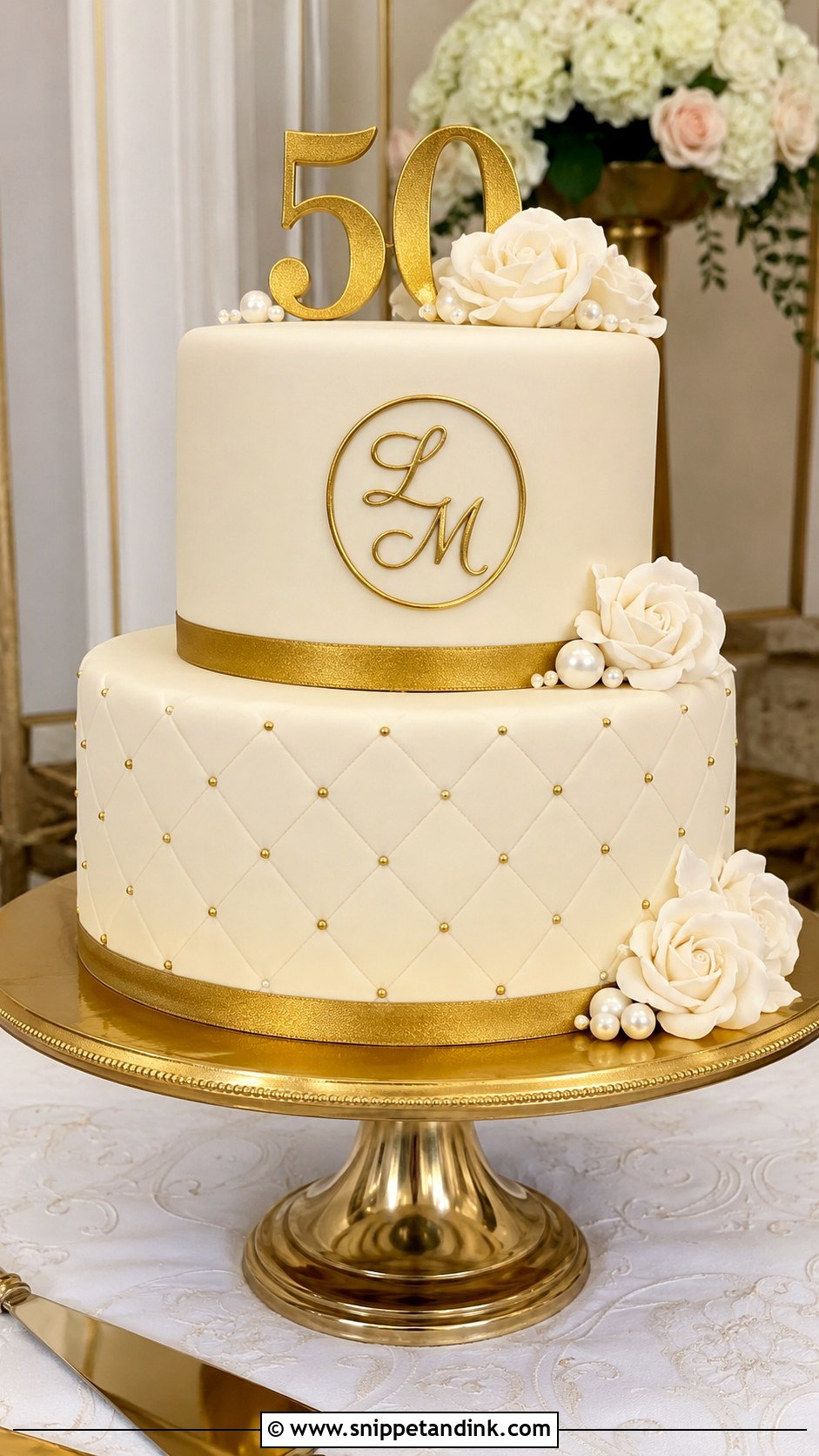 Fondant 50th Wedding Anniversary Cake - Snippet and Ink - 20 50th Wedding Anniversary Cake Ideas