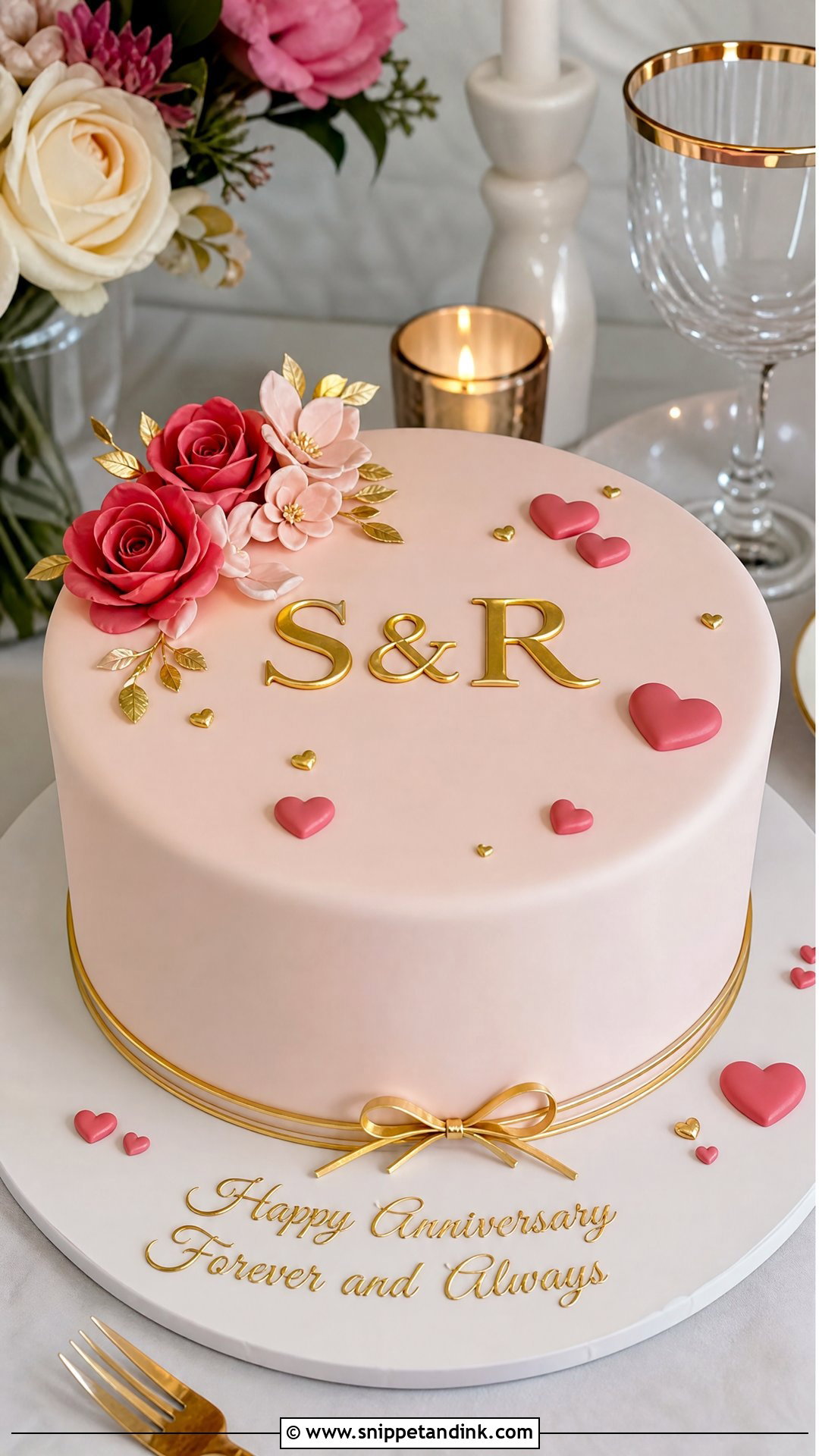 Fondant Anniversary Cake - Snippet and Ink - 25 Love Anniversary Cake Ideas