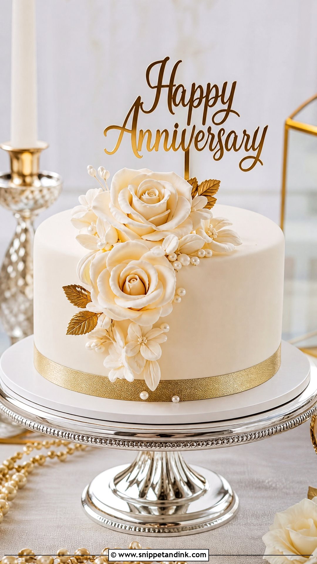 Fondant Anniversary Cake - Snippet and Ink - 35 Happy Anniversary Cakes