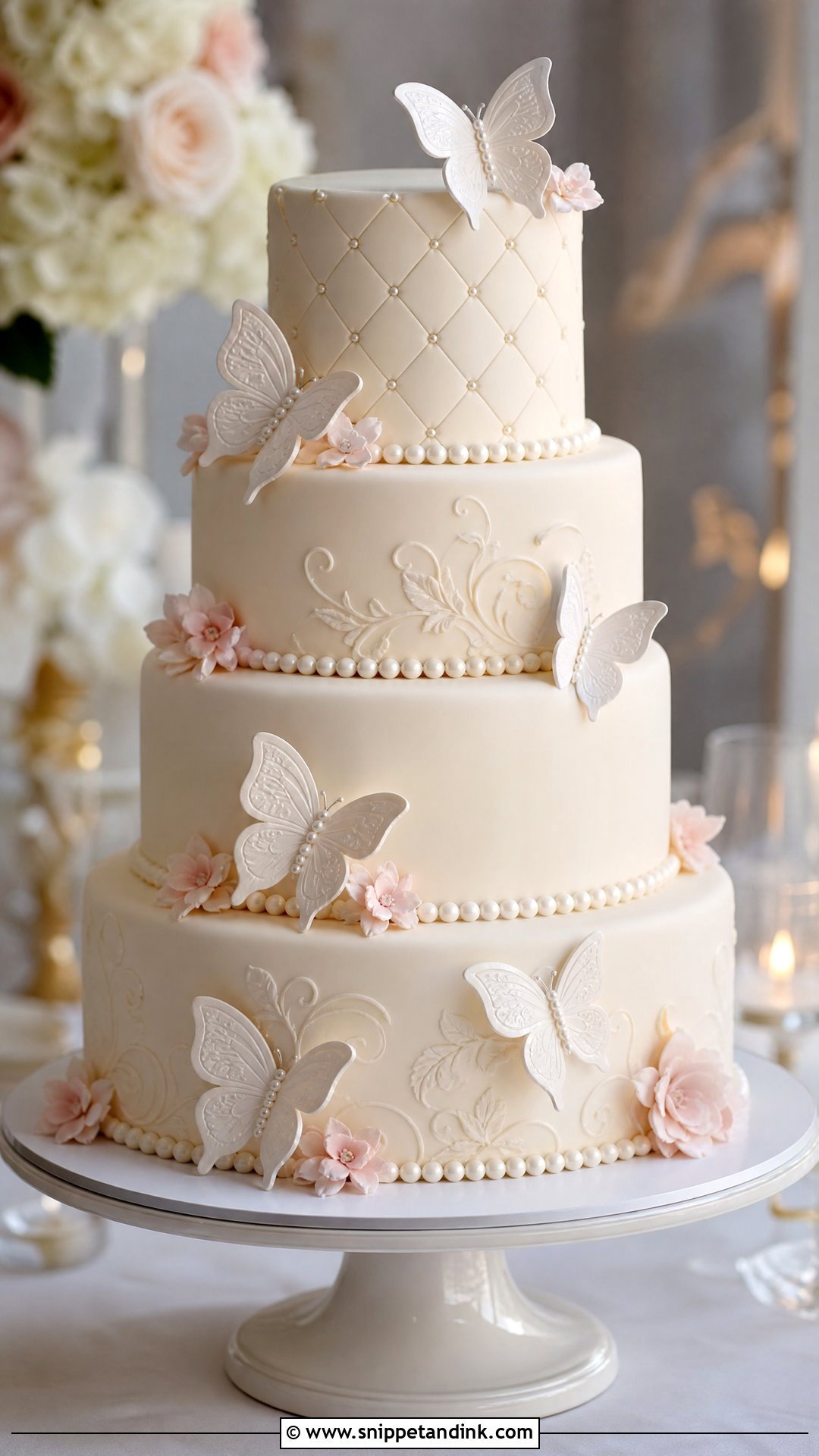Fondant Butterfly Wedding Cake - Snippet and Ink - 25 Butterfly Cake Design Ideas for Wedding