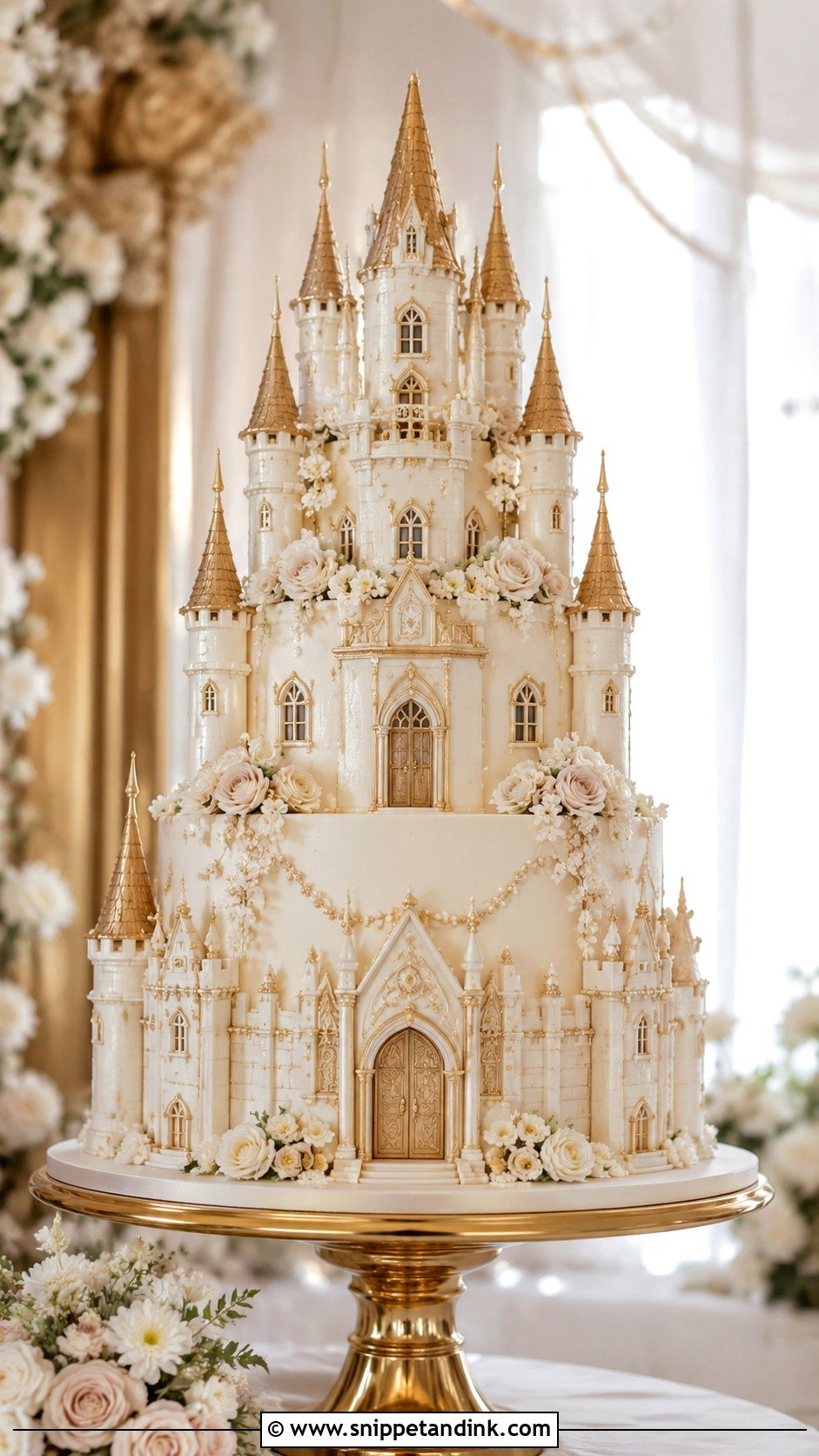 Fondant Castle Wedding Cake - Snippet and Ink - 20 Castle Cakes for Wedding