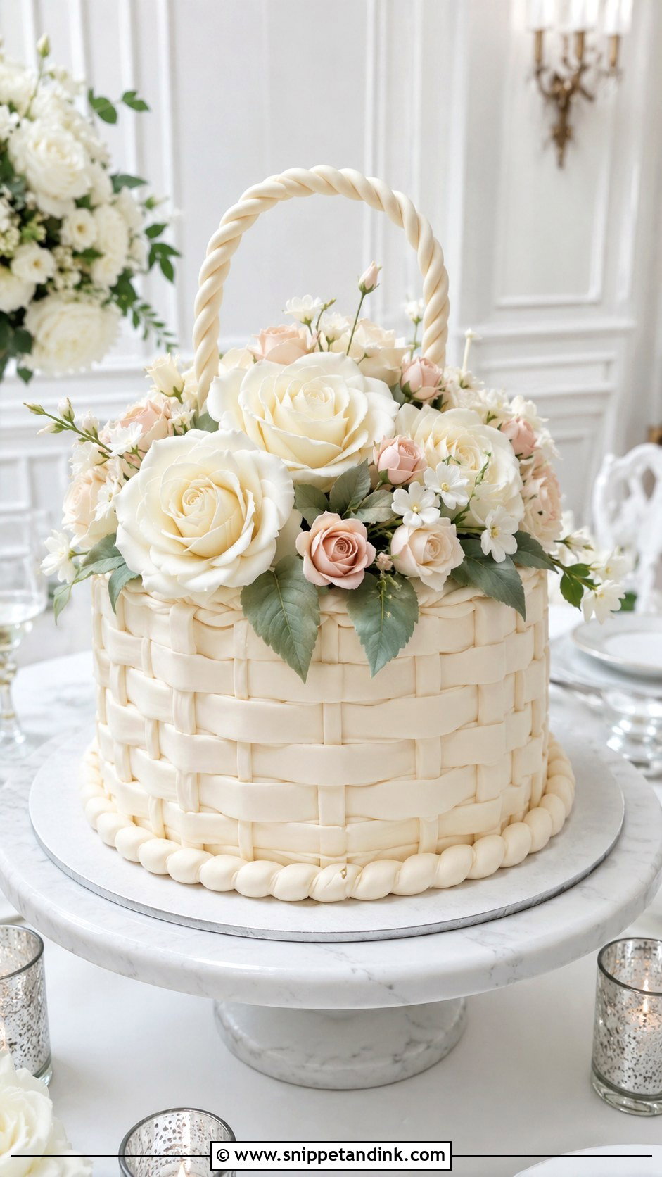 Fondant Flower Basket Wedding Cake - Snippet and Ink - 20 Flower Basket Cake Designs for Wedding