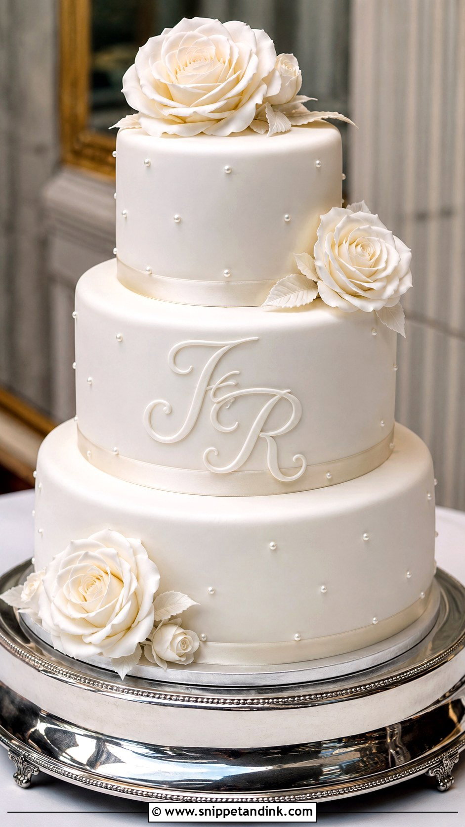 Fondant Initials Wedding Cake - Snippet and Ink - 25 Initials on Wedding Cake Ideas