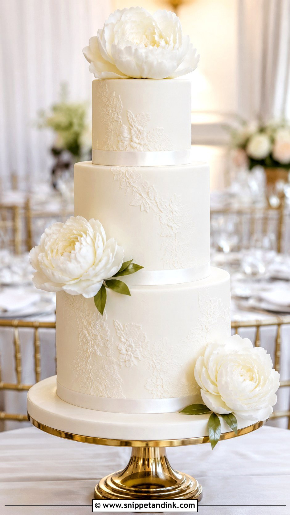 Fondant Stacked Wedding Cake - Snippet and Ink - 20 Stacking Wedding Cakes Ideas
