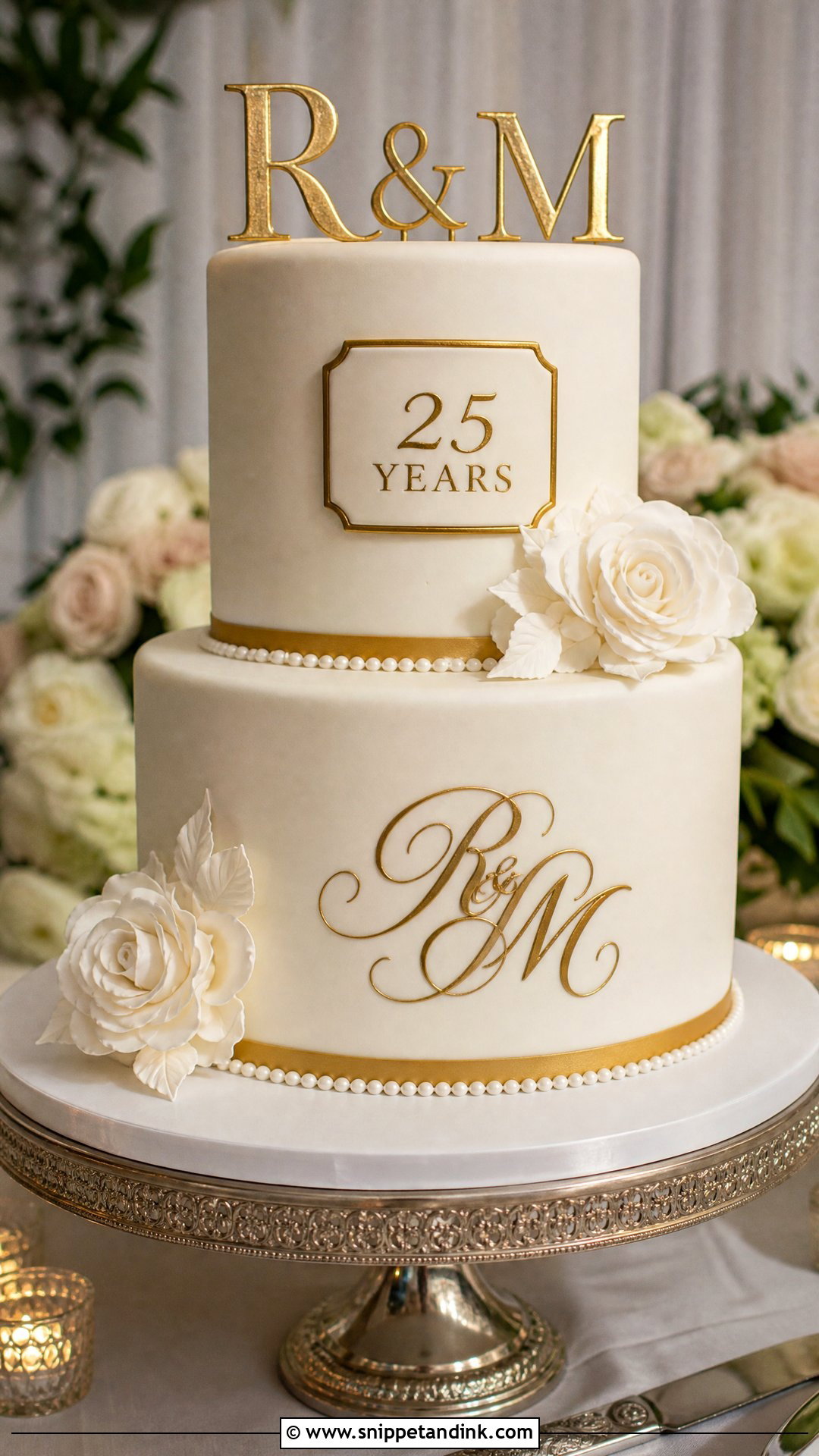 Fondant Wedding Anniversary Cake - Snippet and Ink - 30 Wedding Anniversary Cakes