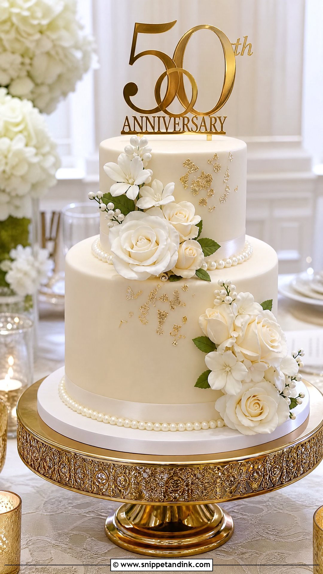 Fondant Wedding Anniversary Cake - Snippet and Ink - 35 Wedding Anniversary Cake Ideas