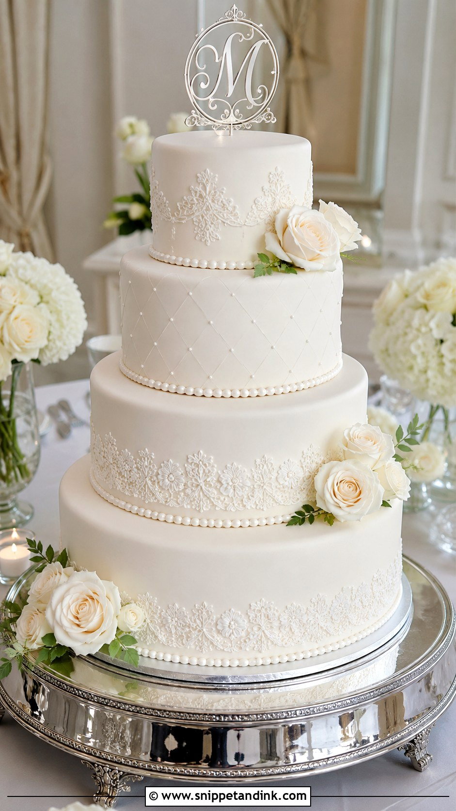 Fondant Wedding Cake - Snippet and Ink - 20 Wedding Cake Designs