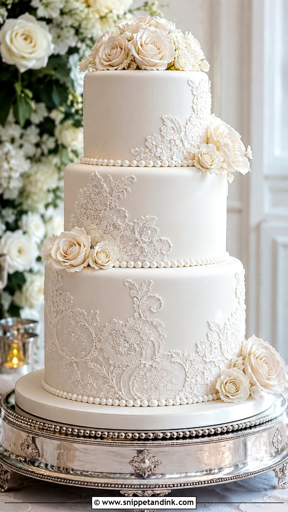 Fondant Wedding Cake - Snippet and Ink - 30 Elegant Wedding Cake Ideas