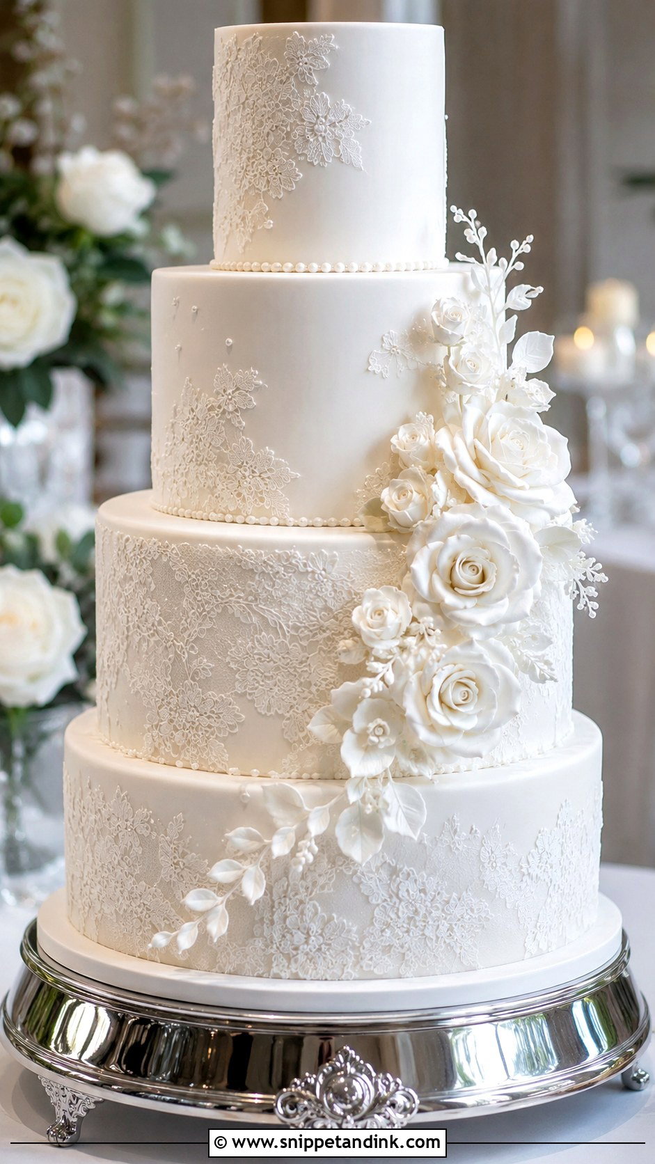 Fondant Wedding Cake - Snippet and Ink - 20 Elegant Wedding Cake Designs