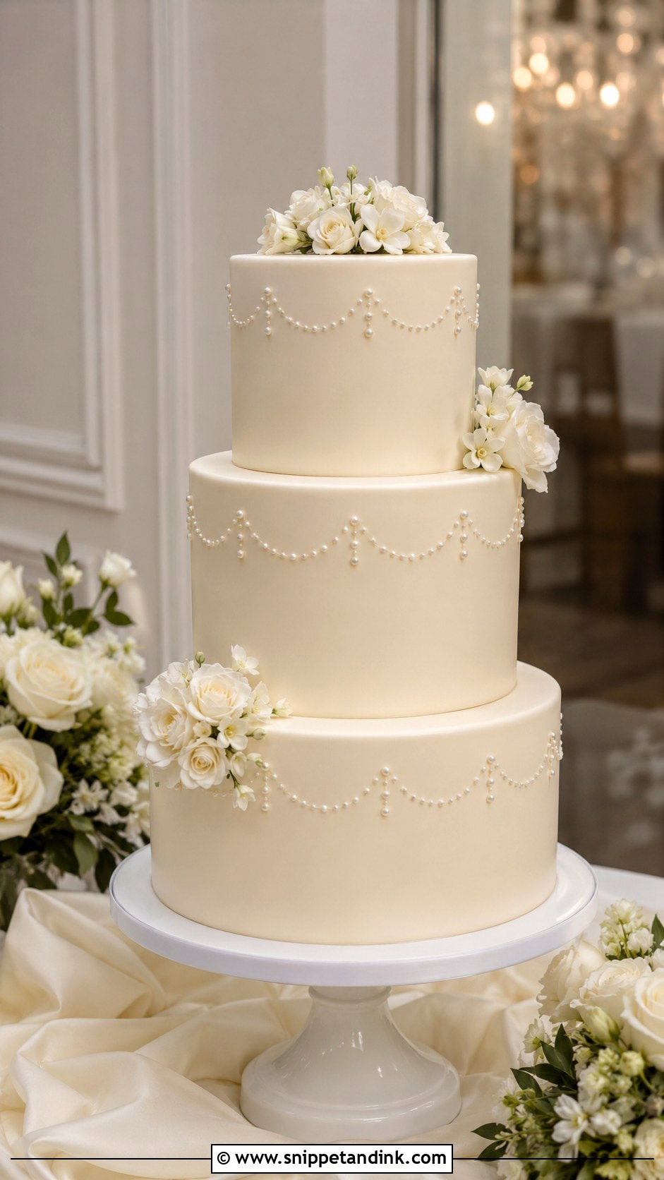 Fondant Wedding Cake - Snippet and Ink - 20 Simple Deco Cake Ideas for Wedding