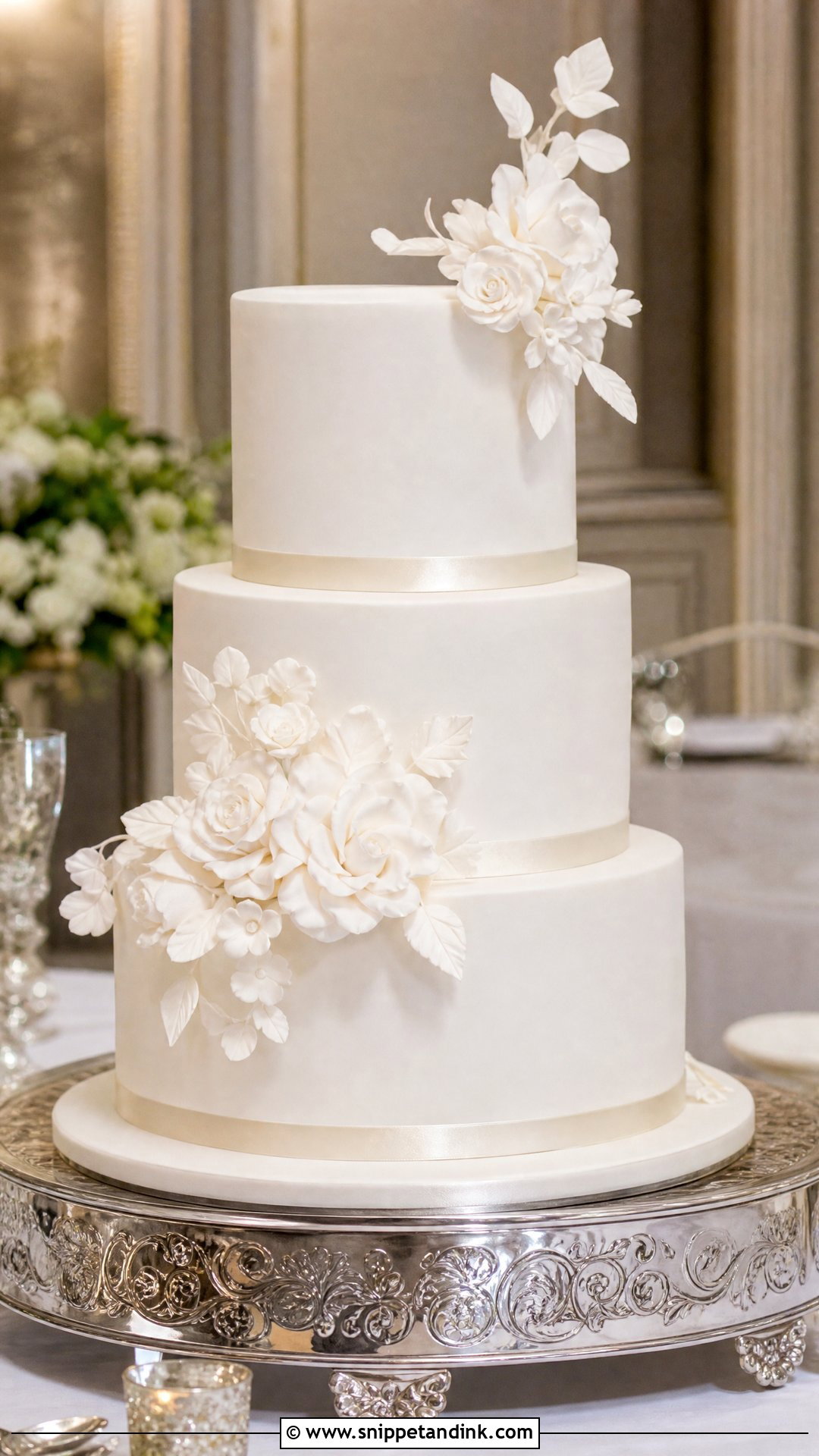 Fondant Wedding Cake - Snippet and Ink - 20 Timeless Wedding Cake Ideas