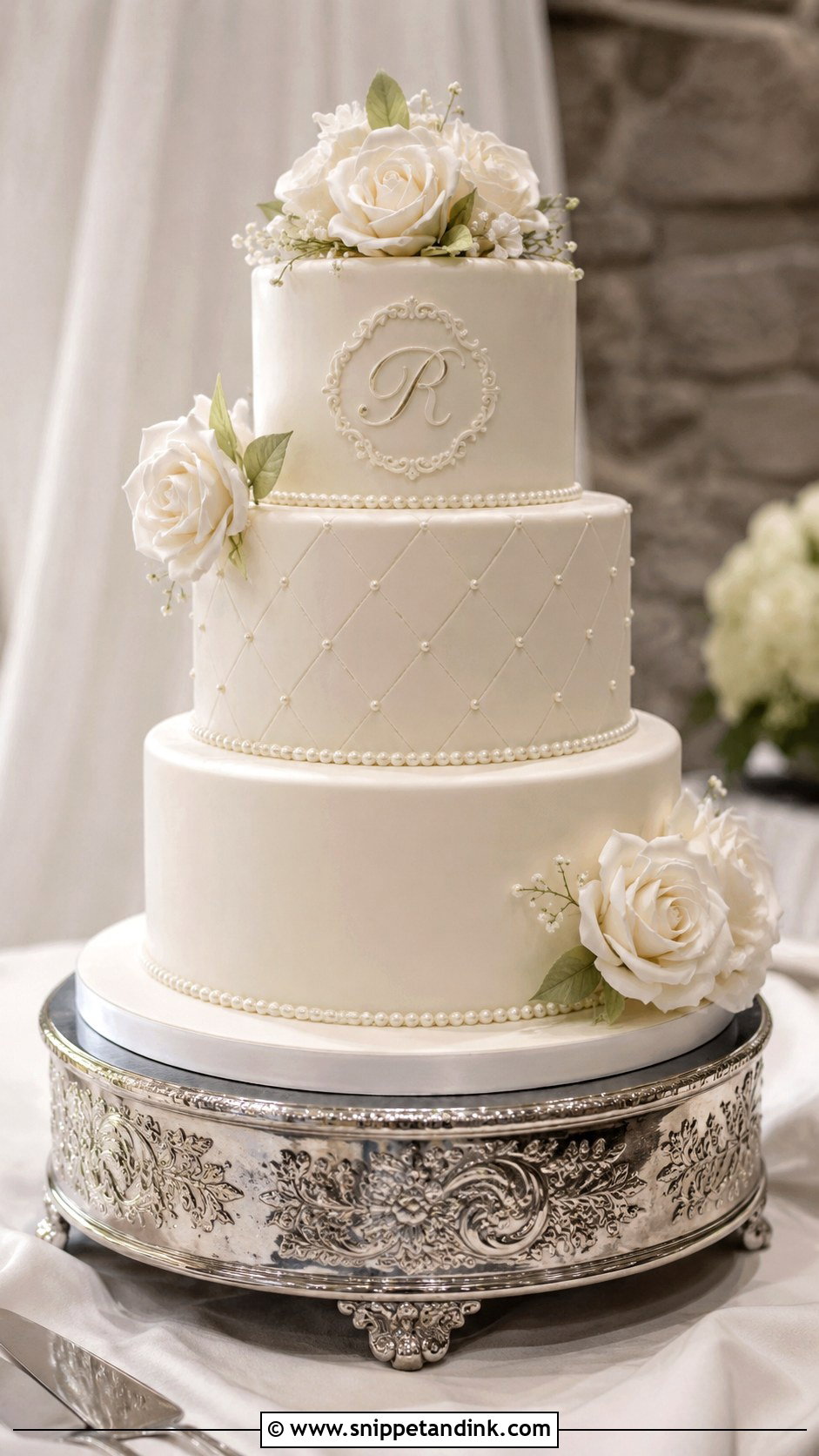 Fondant Wedding Cake - Snippet and Ink - 20 Wedding Cake Assembly