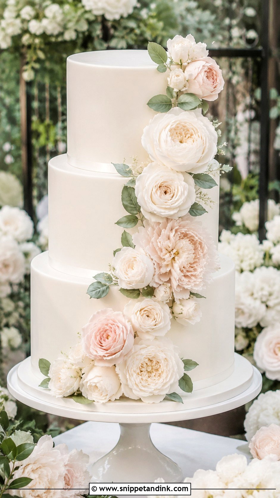 Fondant Wedding Cake With Sugar Flowers - Snippet and Ink - 20 Fondant Cake Tutorial Ideas for Wedding