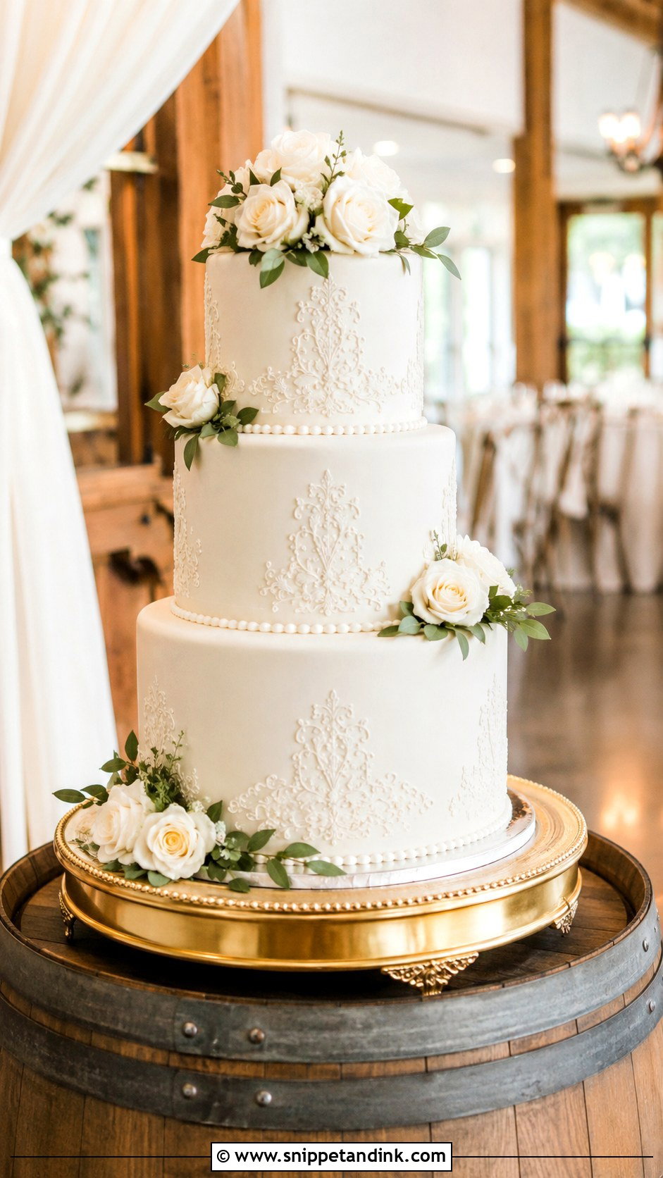 Fondant Wedding Cake on Barrel - Snippet and Ink - 20 Wedding Cake Ideas on Barrel