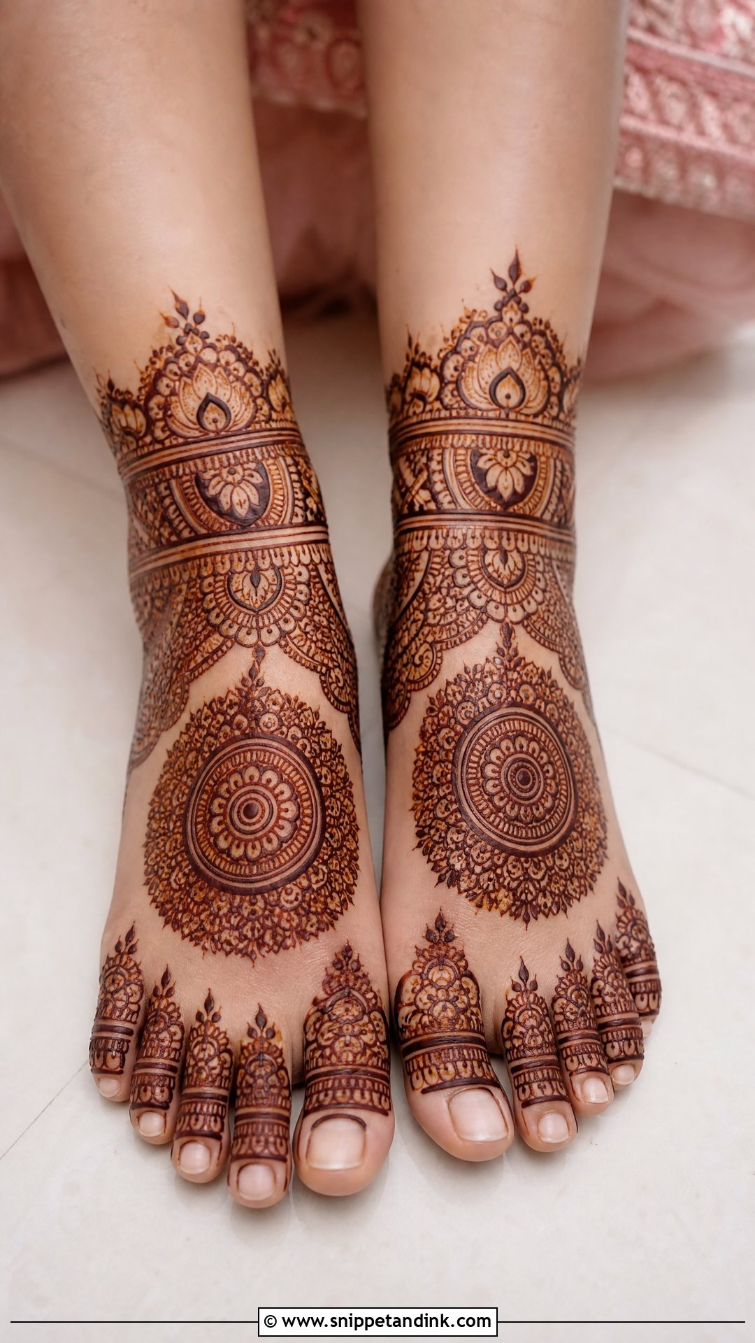 Foot And Ankle Bridal Mehndi Design - Snippet and Ink - 20 Bride Lag Mehndi Design Ideas