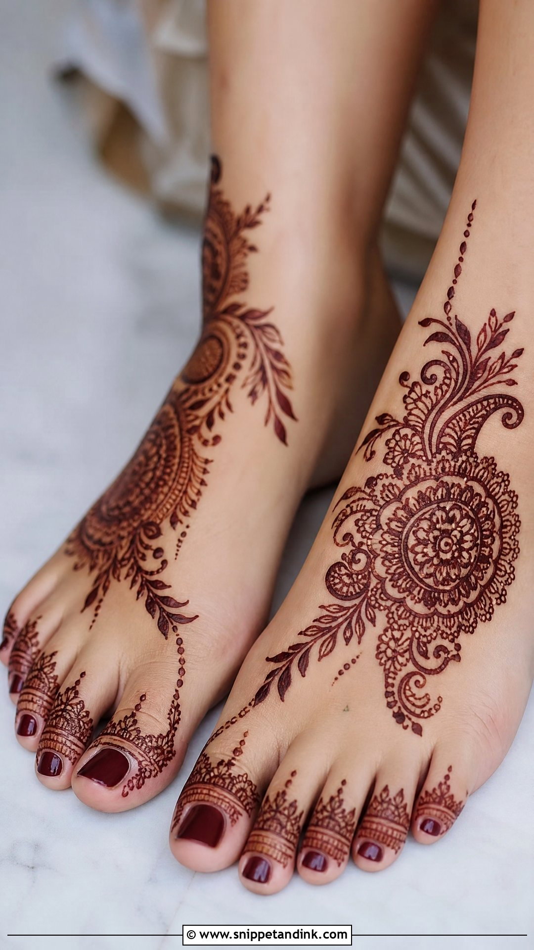 Foot Tattoo Mehndi Design - Snippet and Ink - 30 Unique Tattoo Mehndi Designs