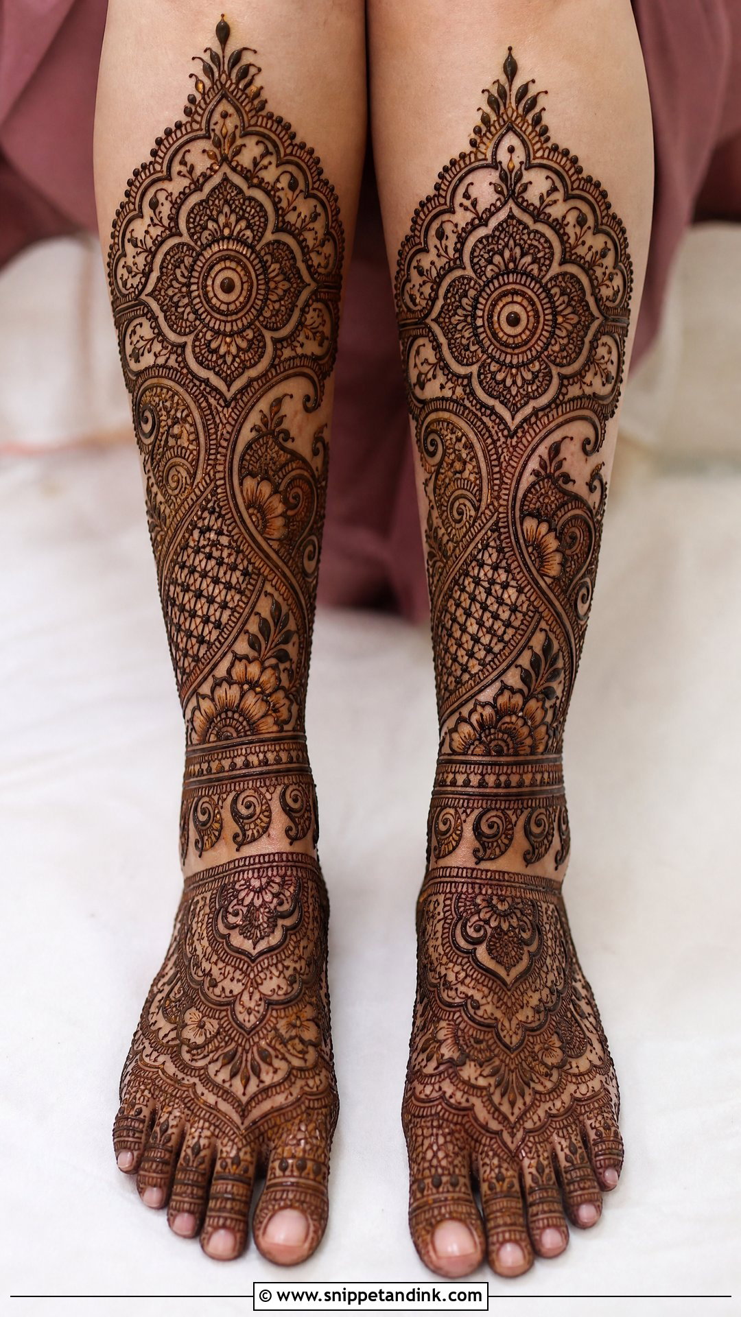 Foot To Calf Bridal Mehndi Design - Snippet and Ink - 20 Bridal Mehndi Designs for Leg
